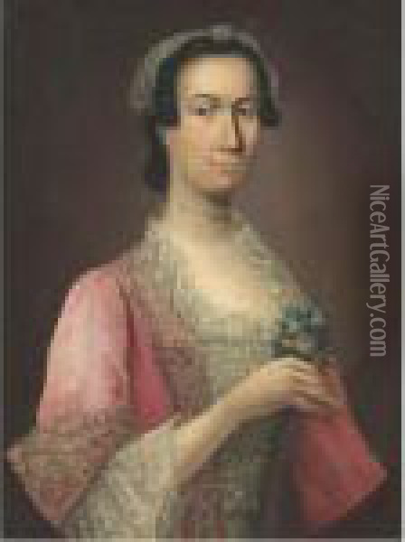 Portrait Of A Lady, Half-length Oil Painting - Allan Ramsay