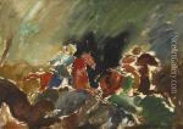 Cavalier Oil Painting - Charles Georges Dufresne