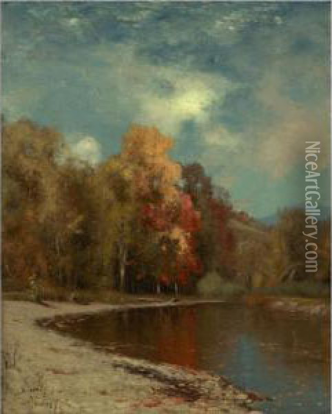 Autumn Leaves Oil Painting - Jervis McEntee