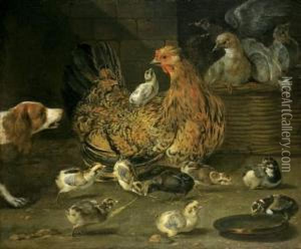 Intrus Dans Le Poulailler Oil Painting - Pieter Van Boucle