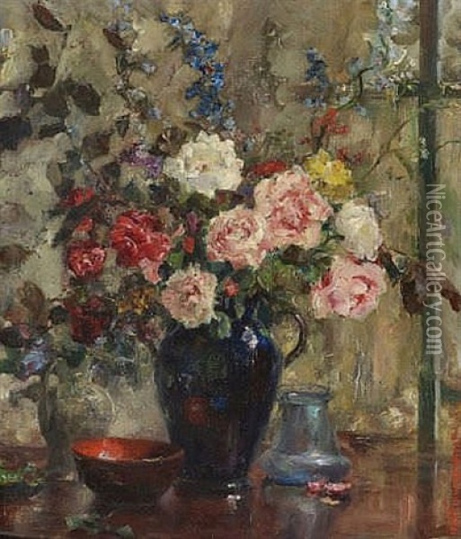 Blumenstillleben Oil Painting - Luma Von Flesch-Brunningen