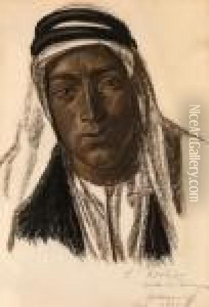 Rhaled, A Palmyran Arab Oil Painting - Alexander Evgenievich Yakovlev