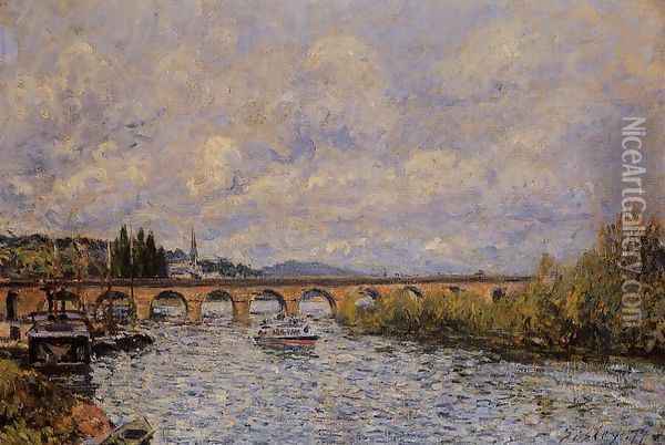 The Sevres Bridge I Oil Painting - Alfred Sisley