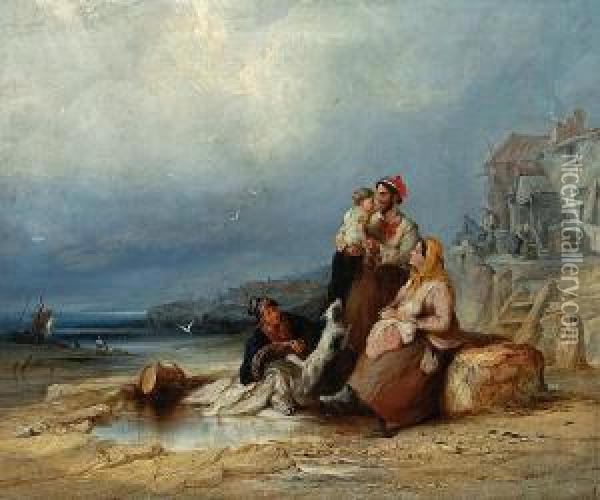 The Fisherman's Return Oil Painting - Henry Perlee Parker