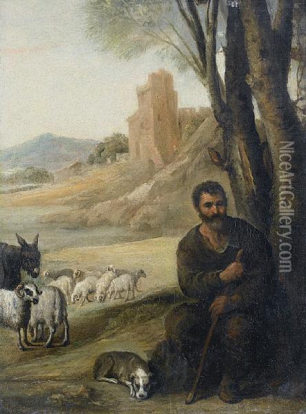 Jacob With The Flock Of Laban Oil Painting - Francisco Antolinez Y Ochoa