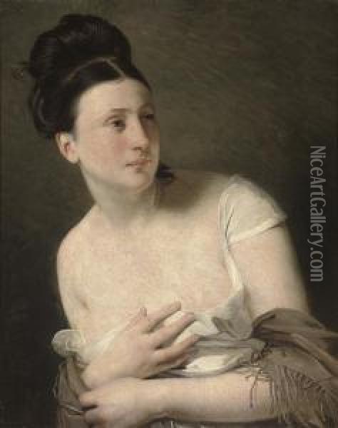 Portrait Of A Lady Oil Painting - Claude-Marie Dubufe