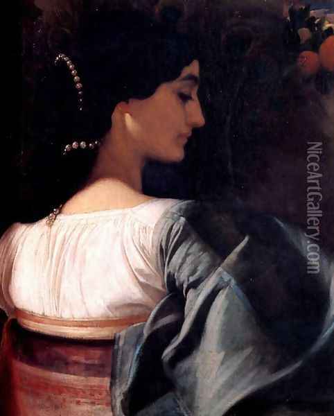 An Italian Lady Oil Painting - Lord Frederick Leighton
