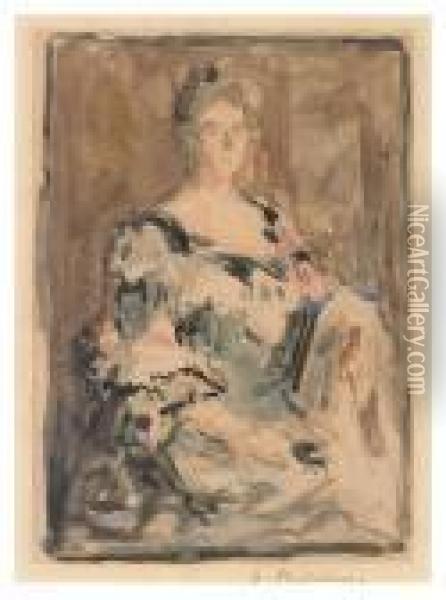Portrait Of A Woman. Oil Painting - Gari Julius Melchers