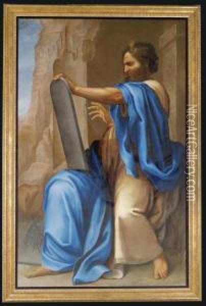 Schule Moses Mit Den Gesetzestafeln Oil Painting - Michelangelo