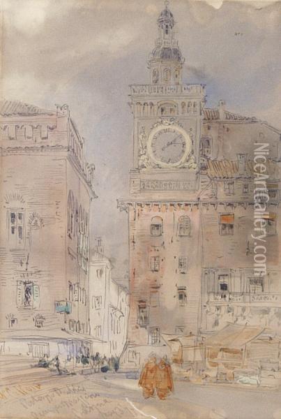 Piazza Maggiore, Bologna Oil Painting - William Callow