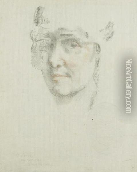 Study For A Portrait Of Mrs Nathalie Sedgwick Colby Oil Painting - Konstantin Andreevic Somov