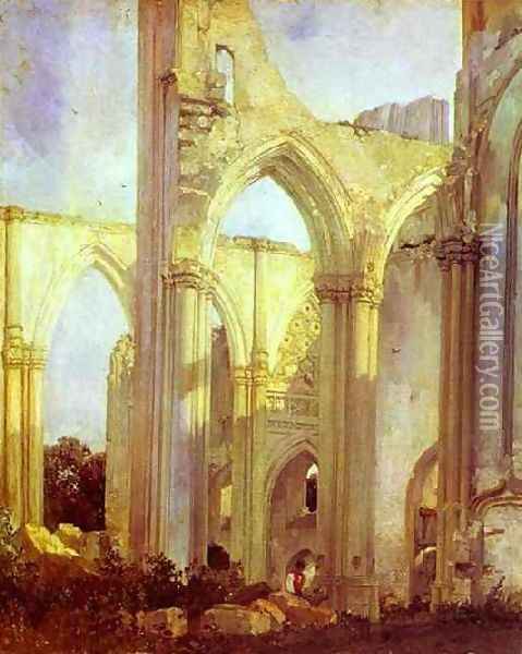 Abbey Of St Berlin, St Omer, France Oil Painting - Richard Parkes Bonington