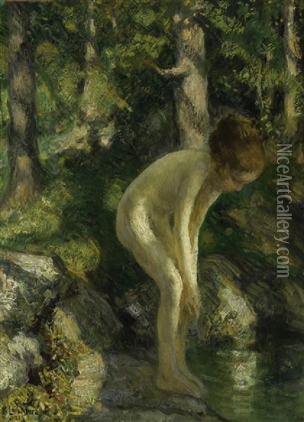 Bather Oil Painting - Francis Luis Mora