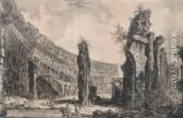 View Of The Coliseum Oil Painting - Giovanni Battista Piranesi