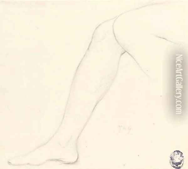 Study of a right leg with part of the left knee Oil Painting - Jean Auguste Dominique Ingres