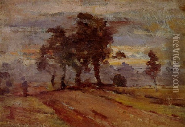 Country Road At Evening Oil Painting - John Llewellyn Jones