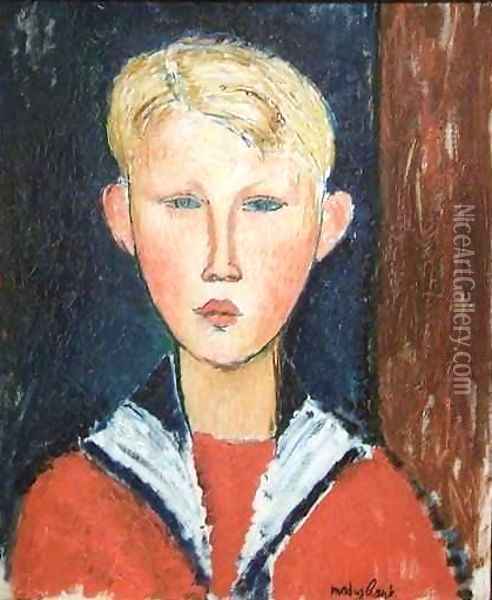 The Blue eyed Boy 2 Oil Painting - Amedeo Modigliani