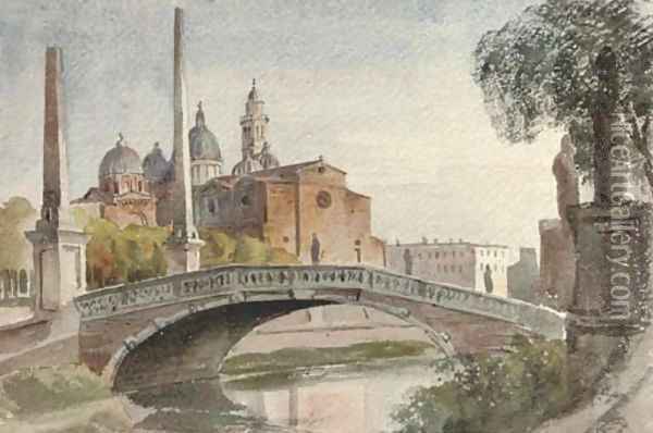 The Ponte Giustino, Padua Oil Painting - Harriet Cheney
