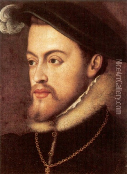 Portrait Of Philip Ii, King Of Spain Oil Painting - Antonis Mor Van Dashorst