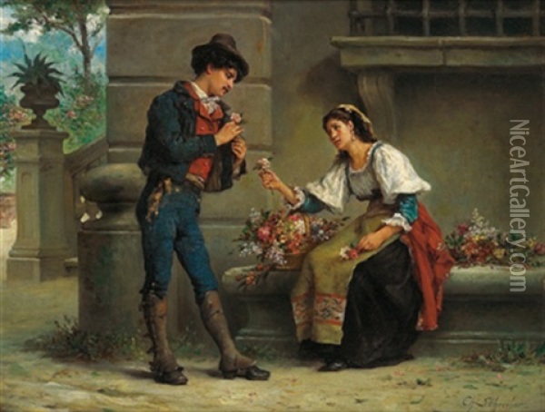 Der Rosenkavalier Oil Painting - Charles Baptiste Schreiber