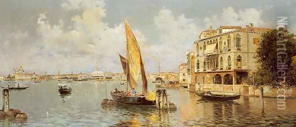The Grand Canal Oil Painting - Antonio Maria de Reyna