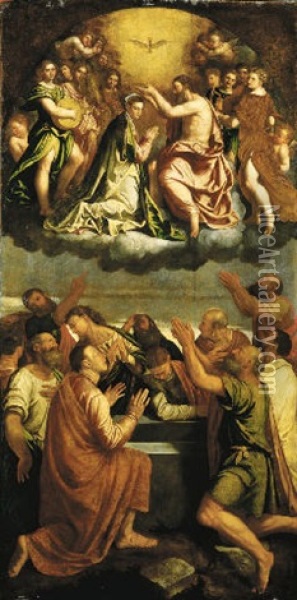 The Coronation Of The Virgin Oil Painting - Calisto Piazza