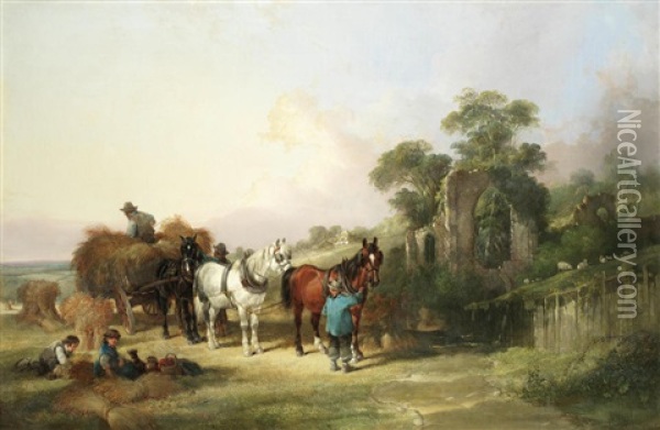 The Final Days Of Harvest Oil Painting - William Shayer the Elder