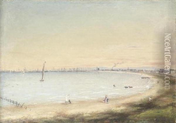Port Phillip Bay, Victoria Oil Painting - John Peter Cederberg