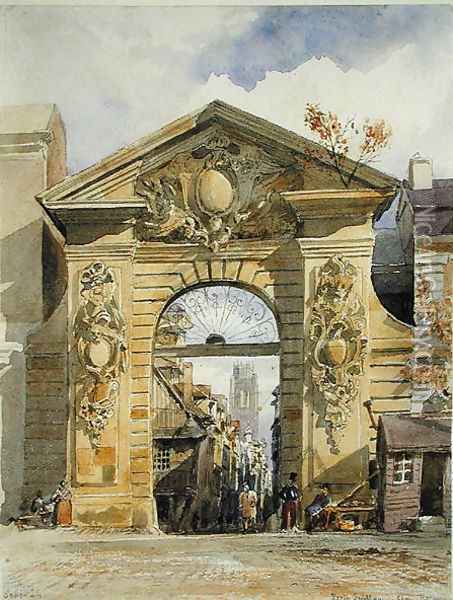 Porte Guillaume Leon, Rouen Oil Painting - Edward William Cooke
