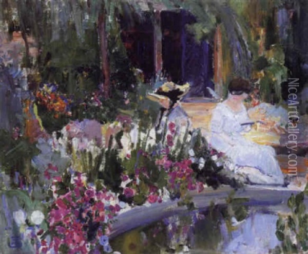 Au Jardin Oil Painting - Marcel Jefferys
