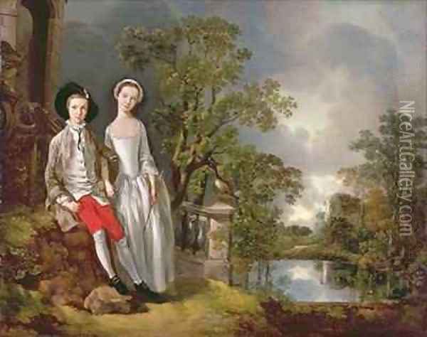 Portrait of Heneage Lloyd and his Sister Lucy Oil Painting - Thomas Gainsborough