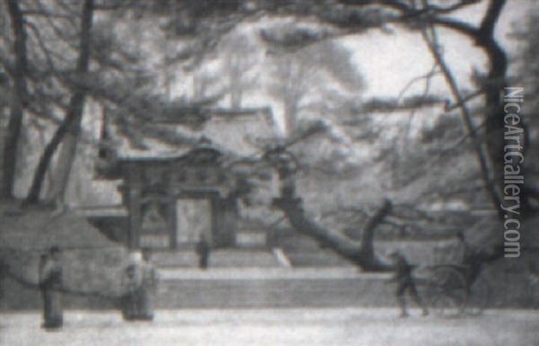 Shibo Temple, Tokio '03 Oil Painting - Ernest Wadsworth Longfellow