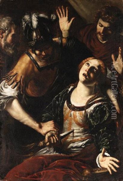 The Death Of Lucretia Oil Painting - Orazio Borgianni