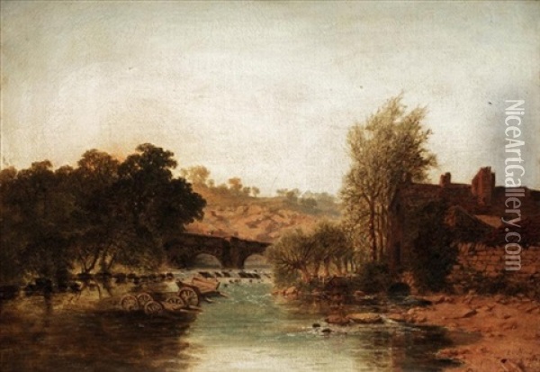 Ludford Bridge Oil Painting - Edmund John Niemann
