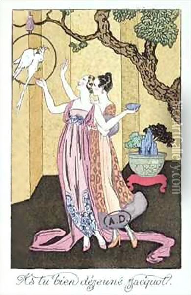 Have you had a good dinner, Jacquot Oil Painting - Georges Barbier