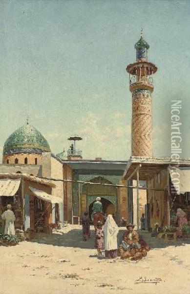 The Market At Samarkand Oil Painting - Richard Karlovich Zommer
