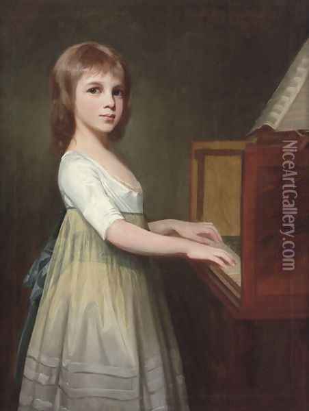 Portrait of Miss Margaret Casson at the Piano, 1781 Oil Painting - George Romney