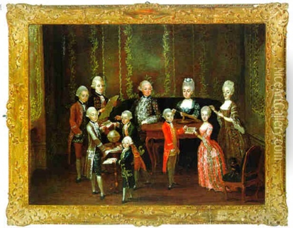 Bildnis Einer Vornehmen Wiener Familie Oil Painting - Martin van Meytens the Younger