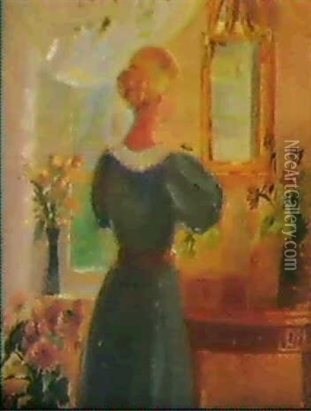 Framfor Spegeln Oil Painting - Anna Kirstine Ancher