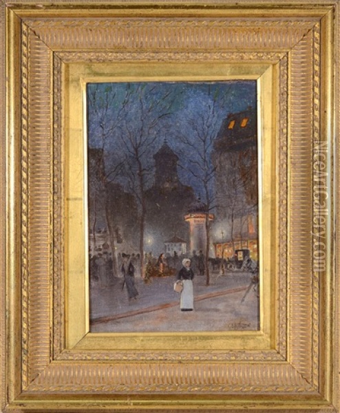 Square Rictus, Paris Oil Painting - Louise Arton
