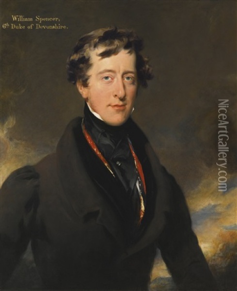 Portrait Of William Spencer Cavendish, 6th Duke Of Devonshire (1790-1858) Oil Painting - Thomas Lawrence