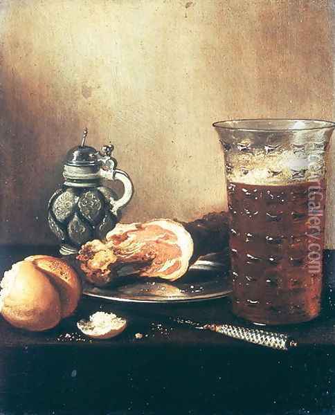 Still Life with a Ham (2) Oil Painting - Pieter Claesz.