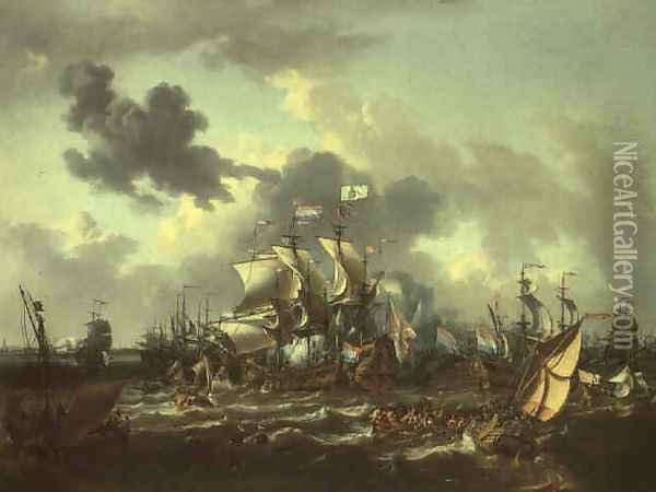 The Battle on the Zuidersee 1573 Oil Painting - Jan Theunisz Blanckerhoff