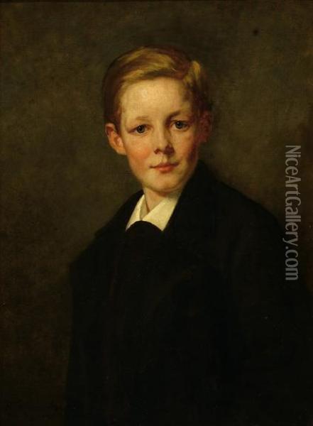 Portrait Of A Blond Young Man Oil Painting - Therese Schwartze