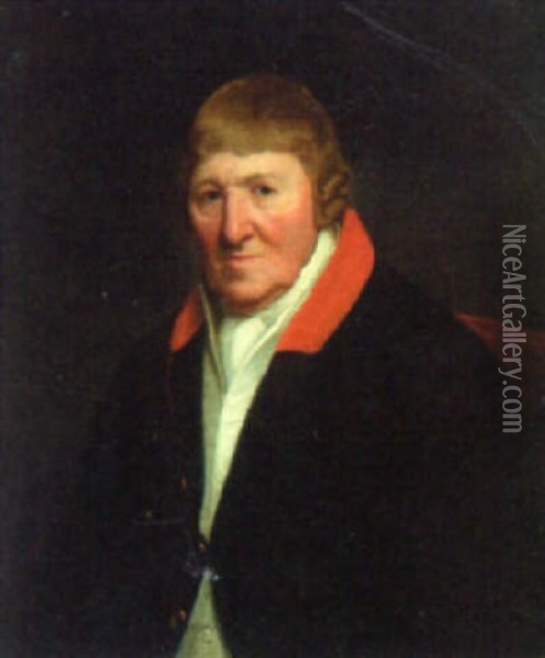 Portrait Of John Watkins Quarter Length Oil Painting - Michael Keeling