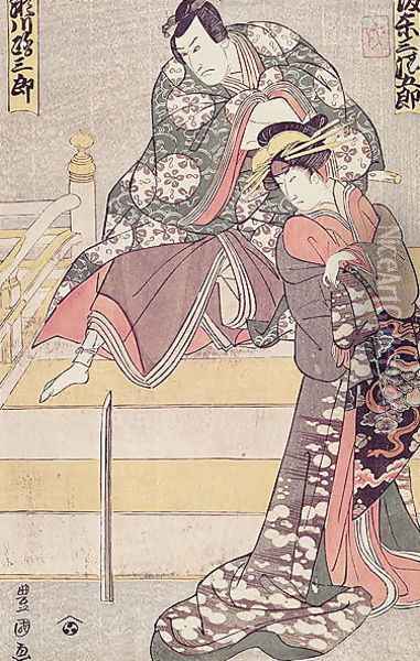 Bando Mitsugoro and Segawa Rosaburo, pub. c.1802 Oil Painting - Toyokuni
