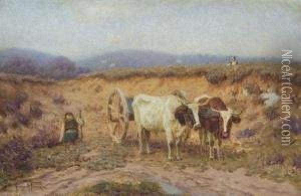 ''the Wood Gatherers'' Oil Painting - Henry Rankin Poore