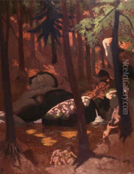 Rochers Et Mare, . Huelgoat Oil Painting - Maurice Denis