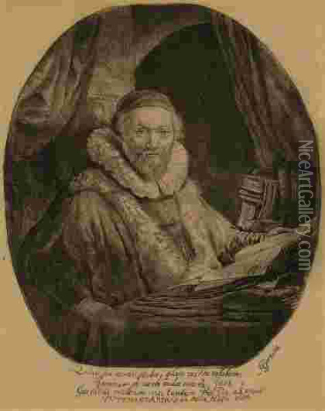 Jan Uytenbogaert, Preacher Of The Remonstrants Oil Painting - Rembrandt Van Rijn