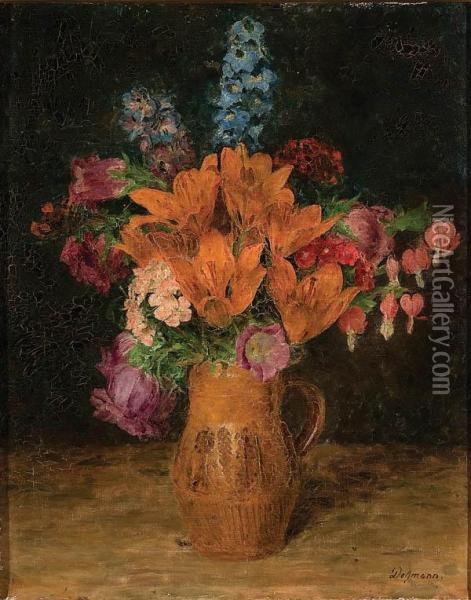 Still Life With Flowers Oil Painting - Augusta Dohlmann